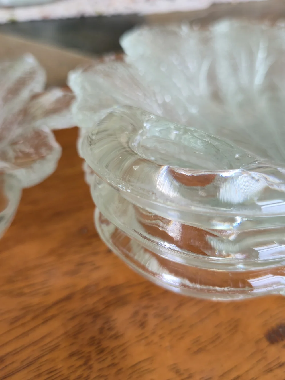 Vintage Indiana Glass Pebble Leaf Plates - Set of 4 🌿